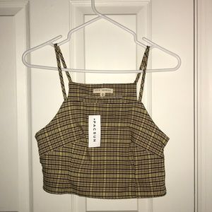 LA hearts plaid crop top